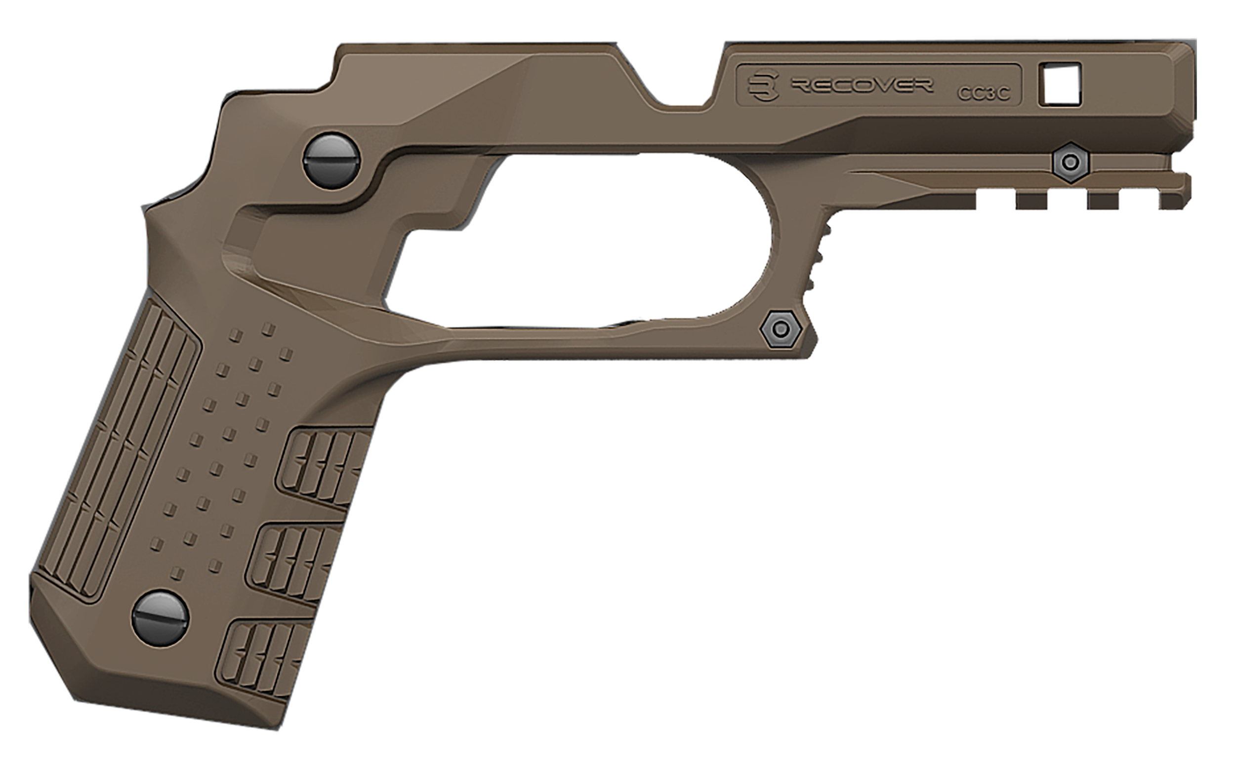 Recover Tactical CC3C02 Grip & Rail System  Tan Polymer Picatinny for Compact 1911