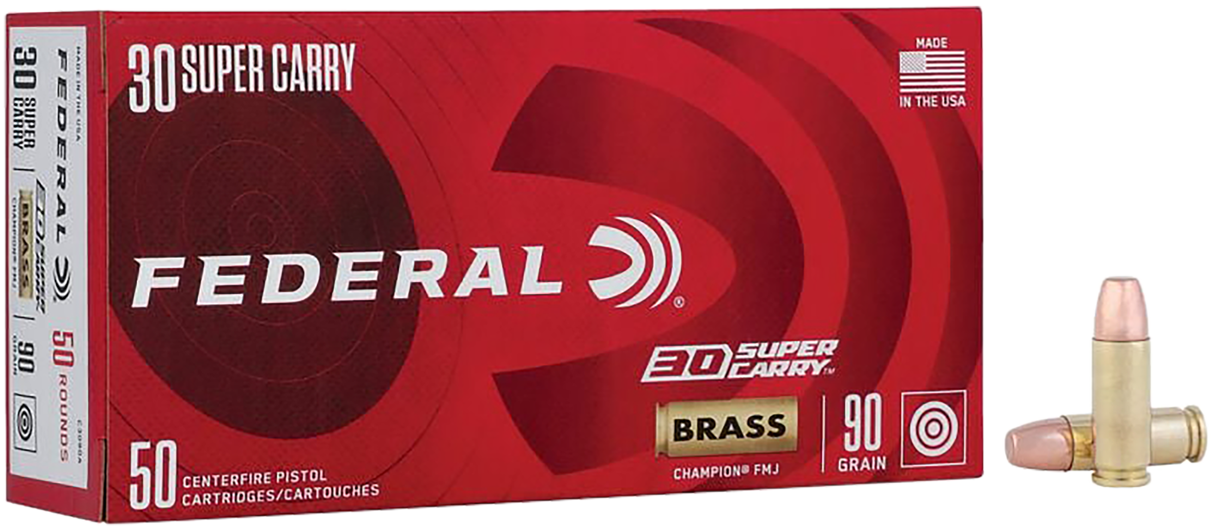 Federal C3090A Champion Training 30SuperCarry 90gr Full Metal Jacket 50 Per Box/20 Case