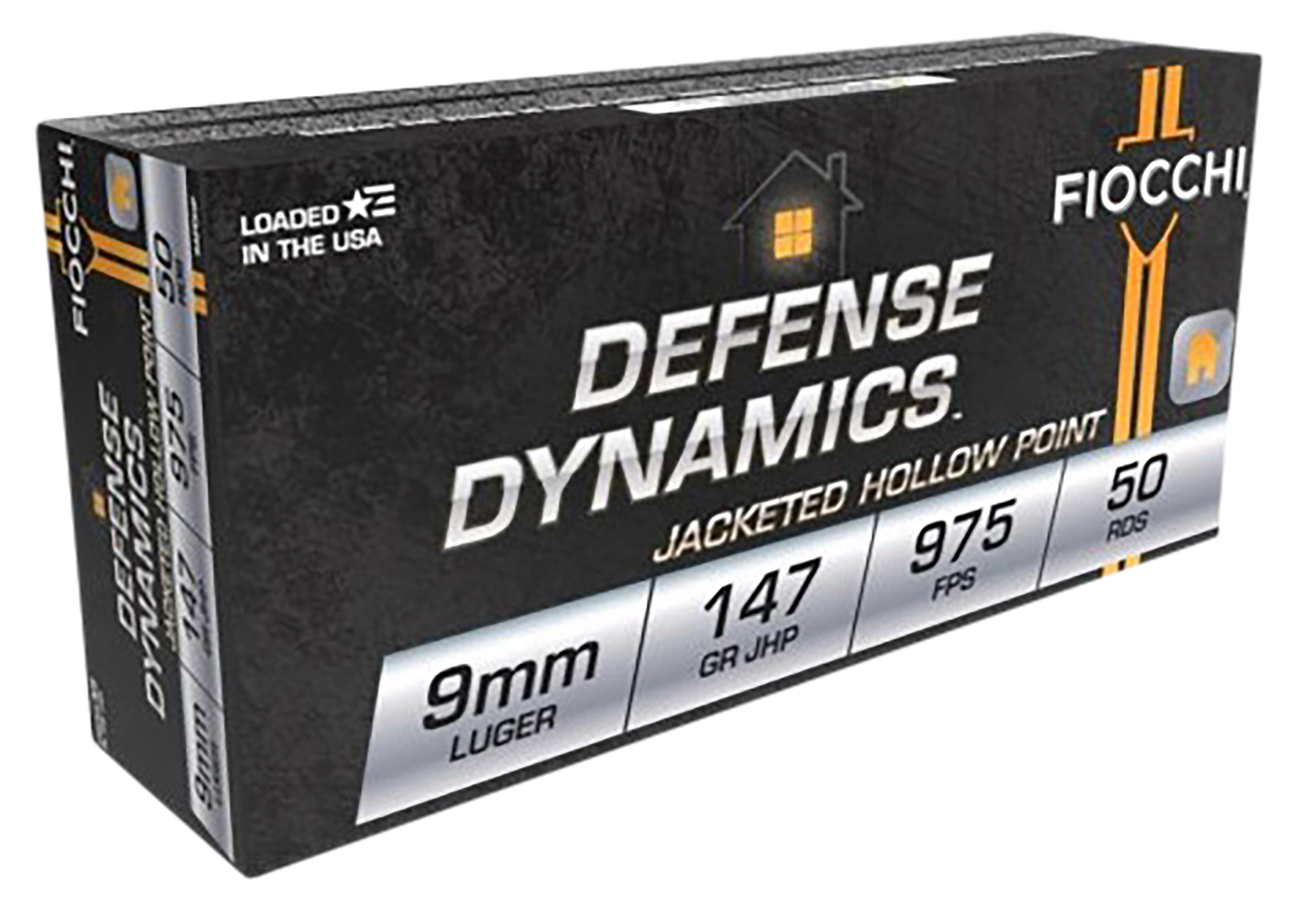 Fiocchi 9APDHP Defense Dynamics  9mmLuger 147gr Jacketed Hollow Point 50 Per Box/20 Case