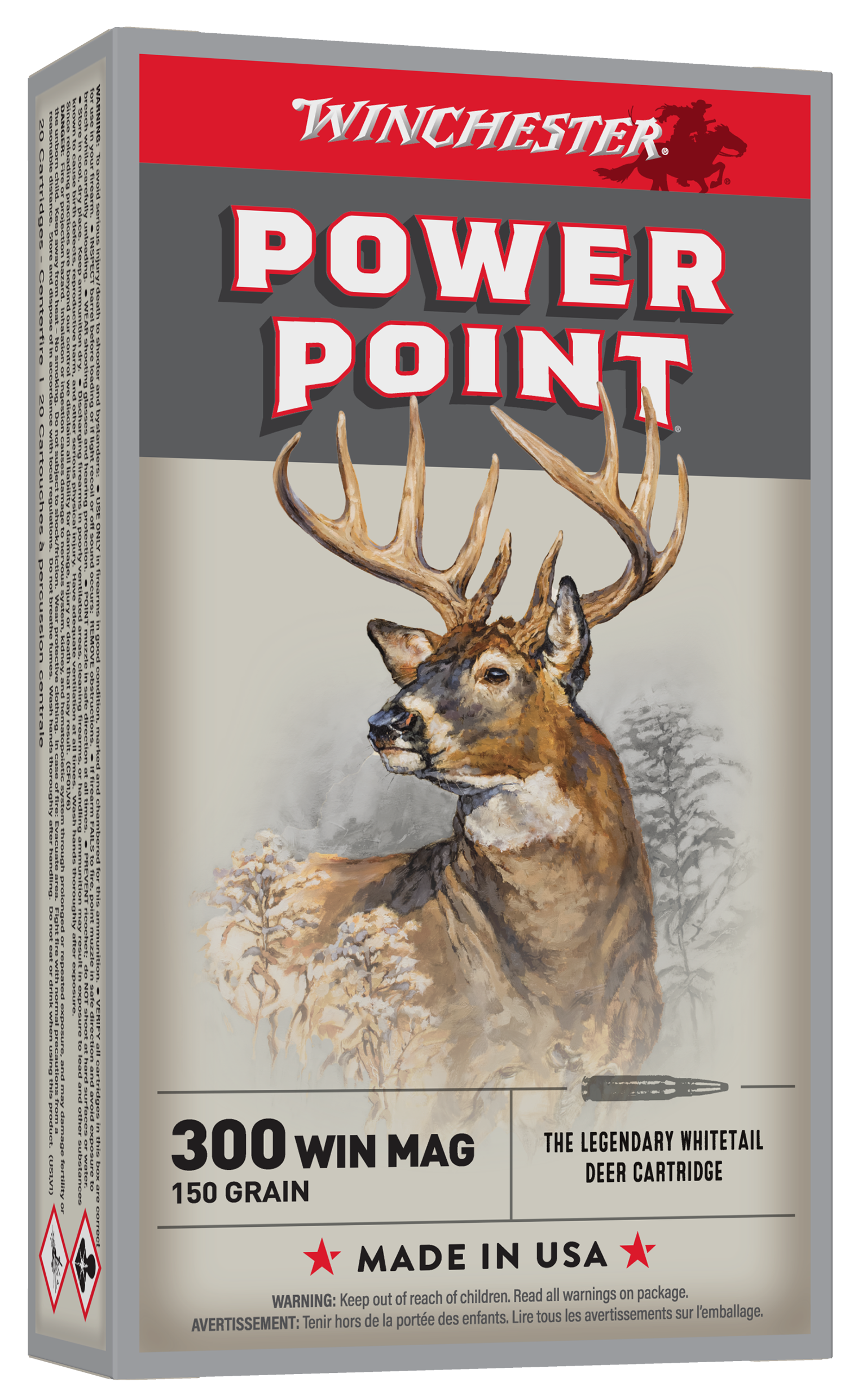 Winchester Ammo X30WM1 Power-Point  300WinMag 150gr 20 Per Box/10 Case