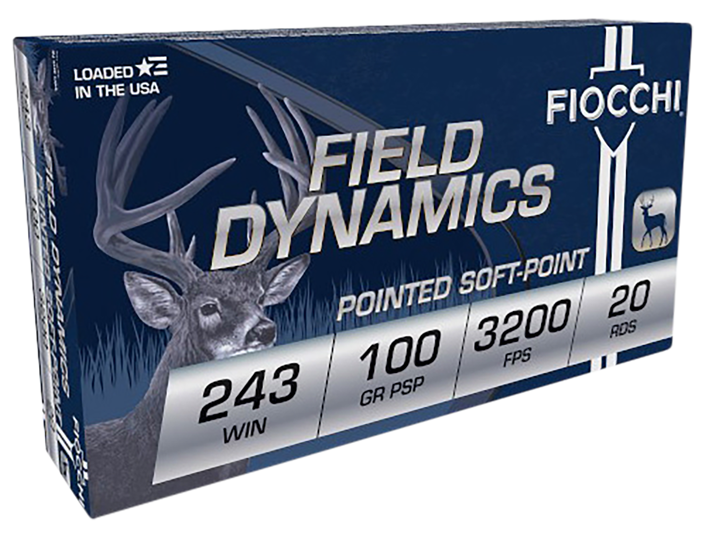 Fiocchi 243SPD Field Dynamics  243Win 100gr Pointed Soft Point 20 Per Box/10 Case