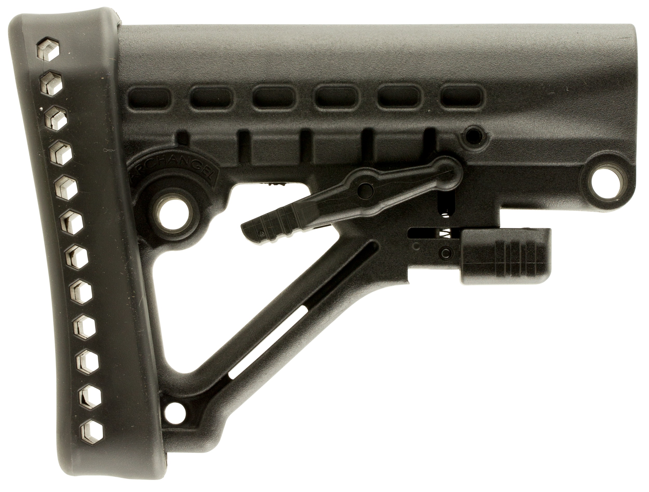 Archangel AA120 Heavy Duty Black Synthetic, 6 Position, Fits AR-Platform with Commercial Tube