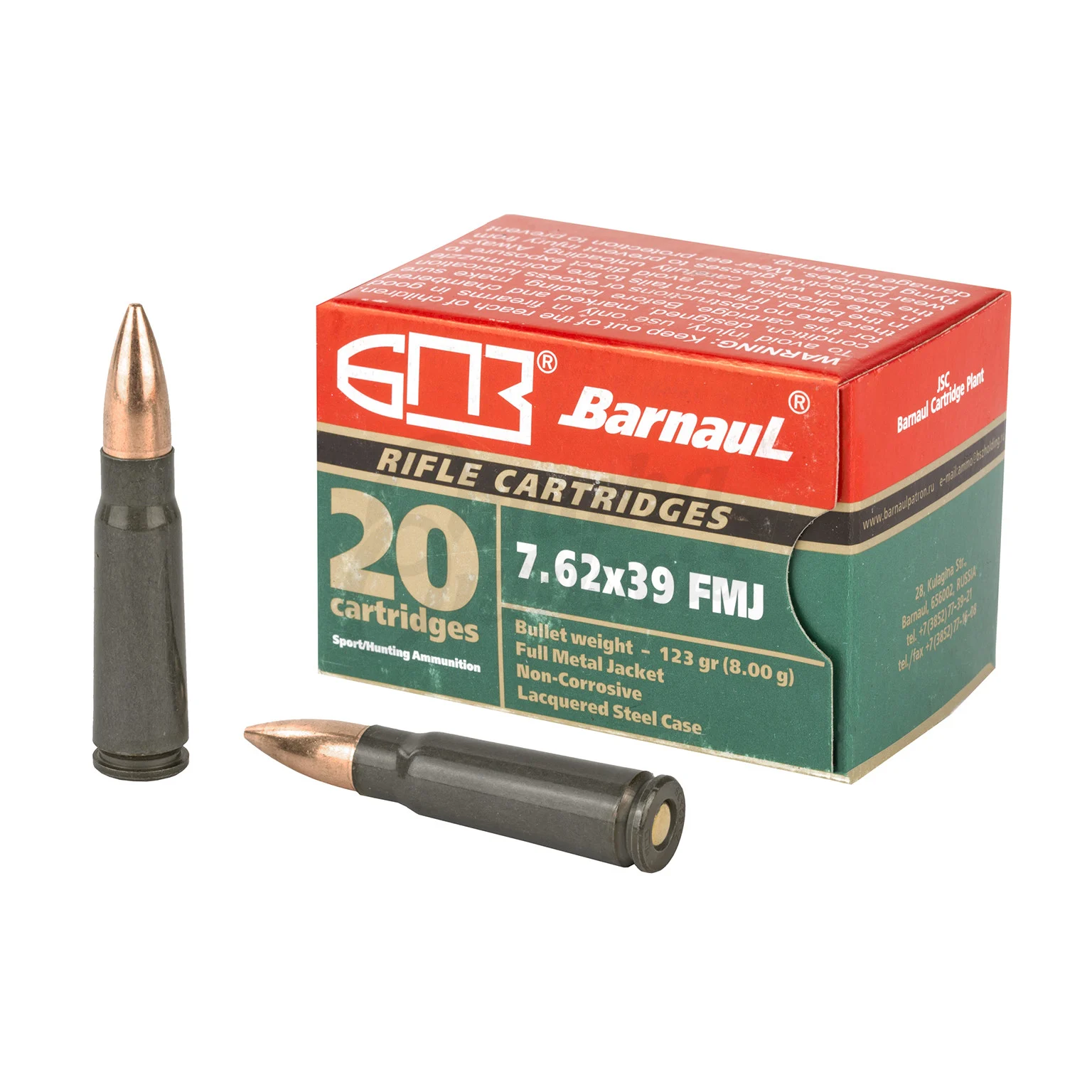 BARNAUL 7.62 X 39 FMJ 123GR