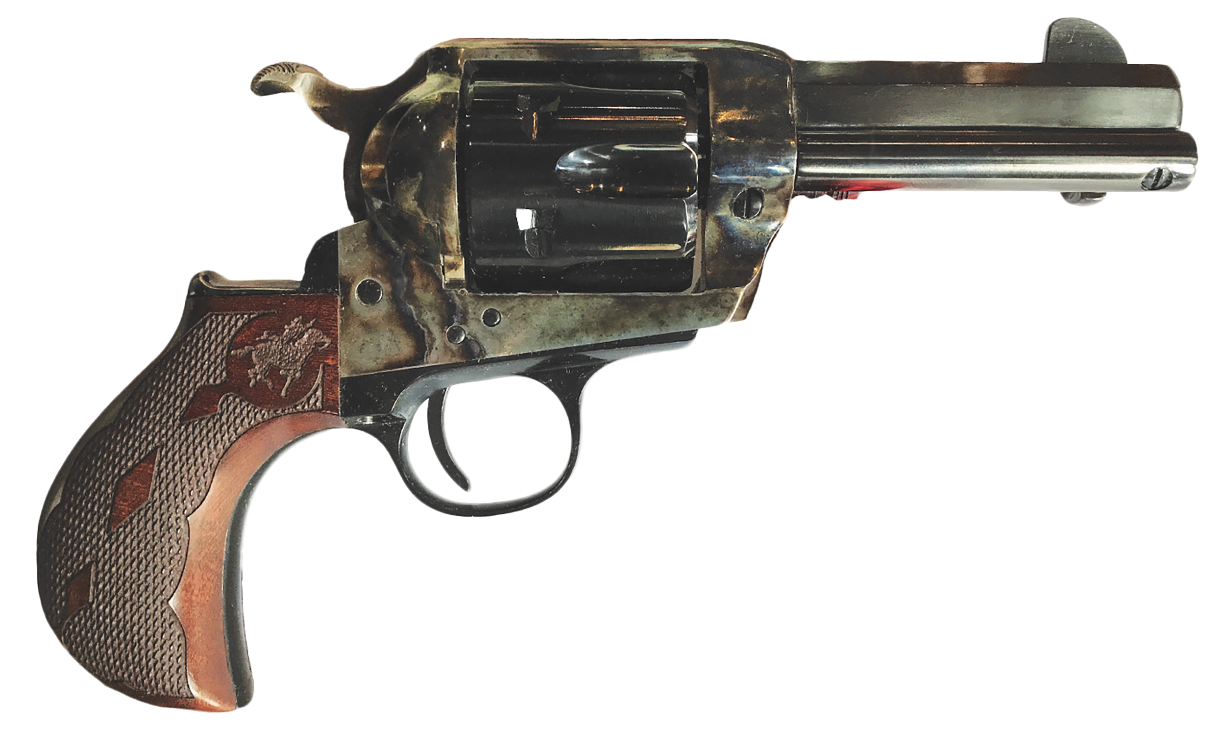 Cimarron PP346MALO2 El Malo 2 45 Long Colt 3.50" 6 Shot Color Case Hardened Octagon Barrel, Color Case Hardened Frame, Smooth Walnut Grip