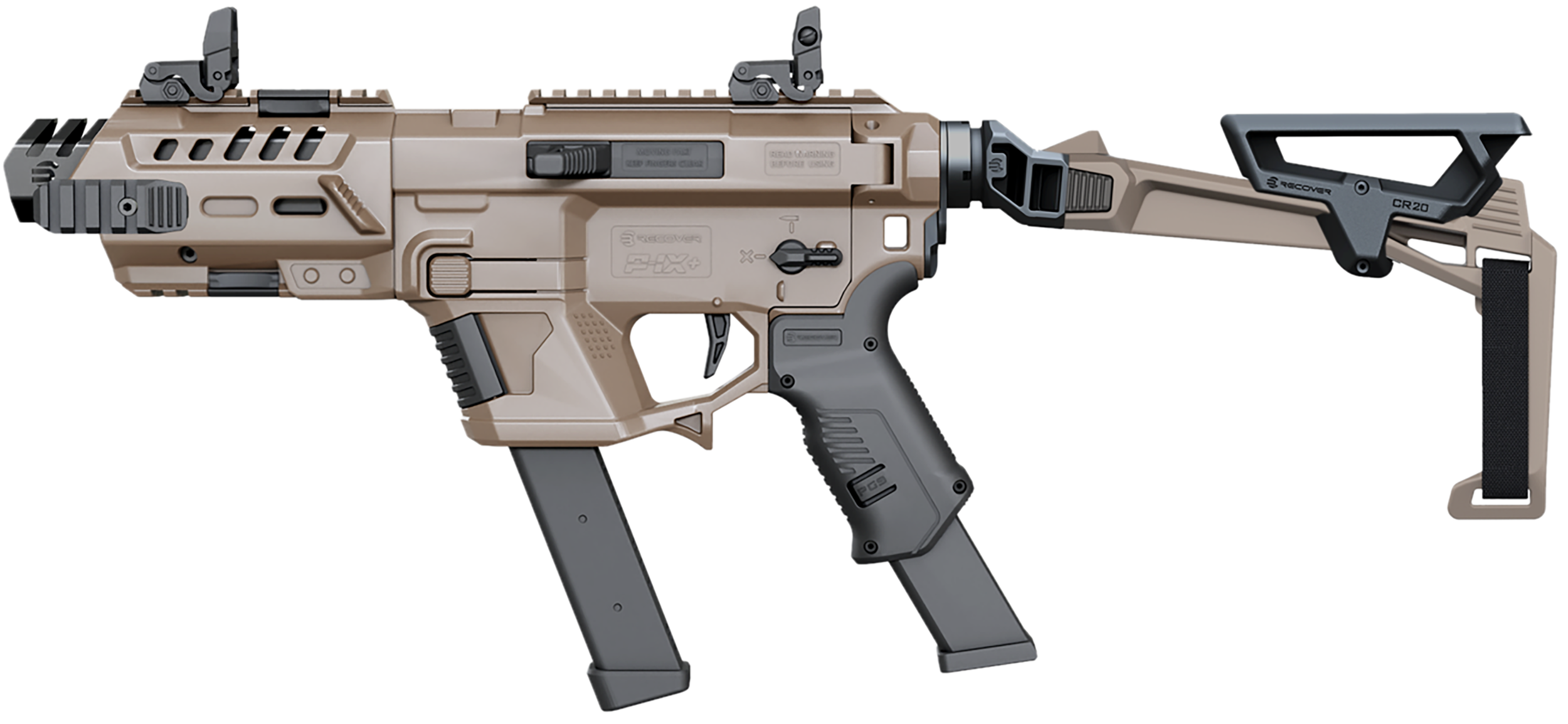 Recover Tactical PIXPBFBR02 P-IX+Basic PG9 Folding Brace Metal Front Guard Tan