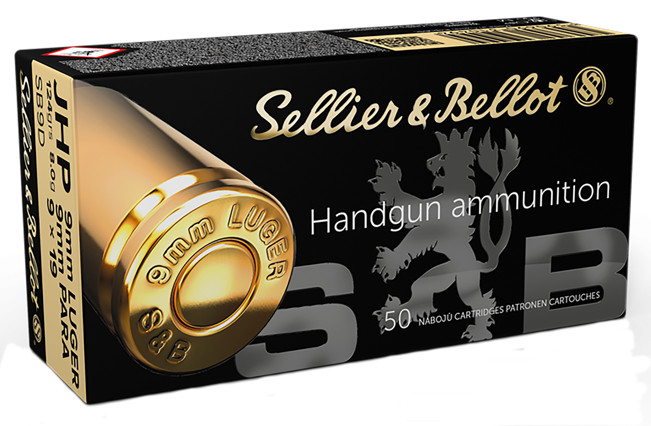 Sellier & Bellot SB9D Handgun 9mmLuger 124gr Jacketed Hollow Point 50 Per Box/20 Case