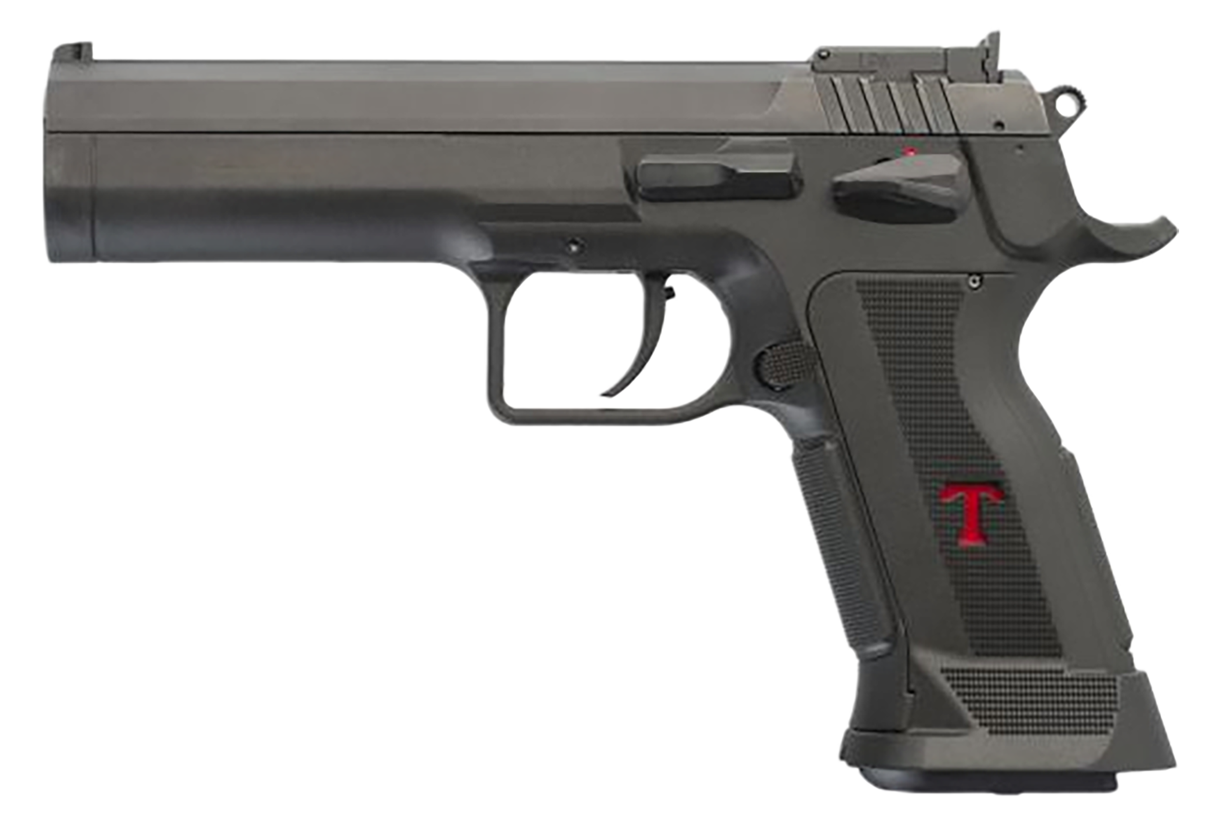 Tanfoglio TFLIMPROP9 Limited Custom  9mm Luger 19+1 4.76" Stainless Steel Barrel, Black Serrated Steel Slide, Black Polymer Frame w/Beavertail, Textured Grip