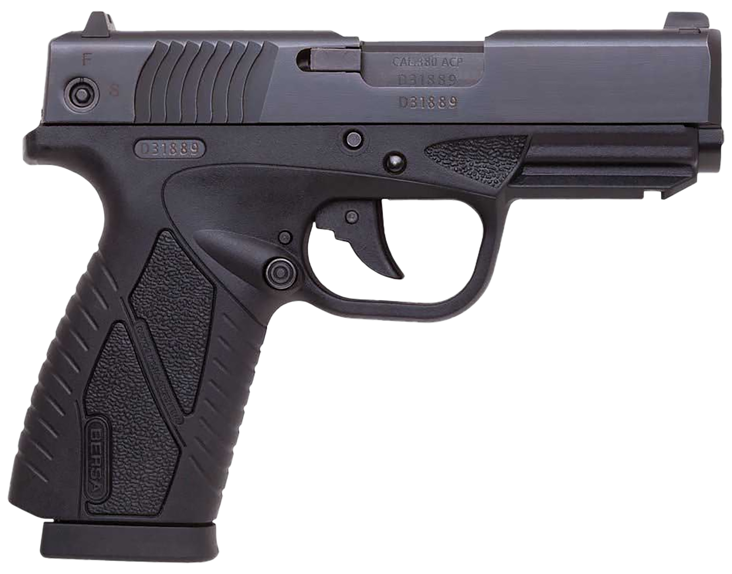 Bersa BP380MCC BPCC Concealed Carry Sub-Compact Frame 380 ACP 8+1, 3.30" Black Steel Barrel, Matte Black Serrated Steel Slide & Polymer Frame w/Picatinny Rail