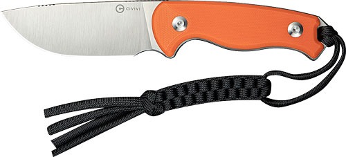 CIVIVI KNIFE TIMBERBARK 3.2" FIXED ORANGE/SATIN G10 STNWSH!
