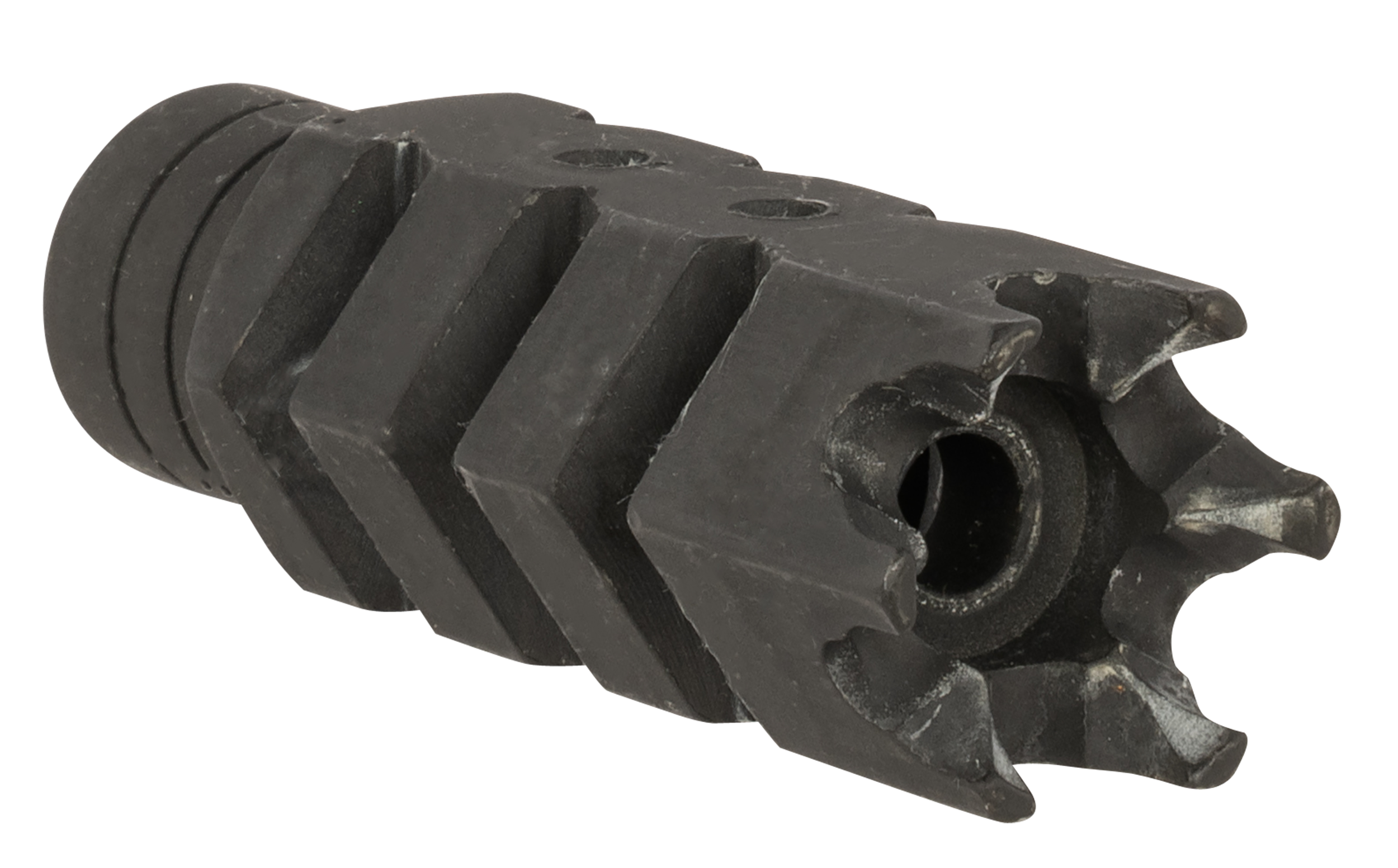 ATI Outdoors A5102251 Shark Muzzle Brake Black Oxide Steel with 1/2"-28 tpi Threads for .223 Cal/5.56 AR-15