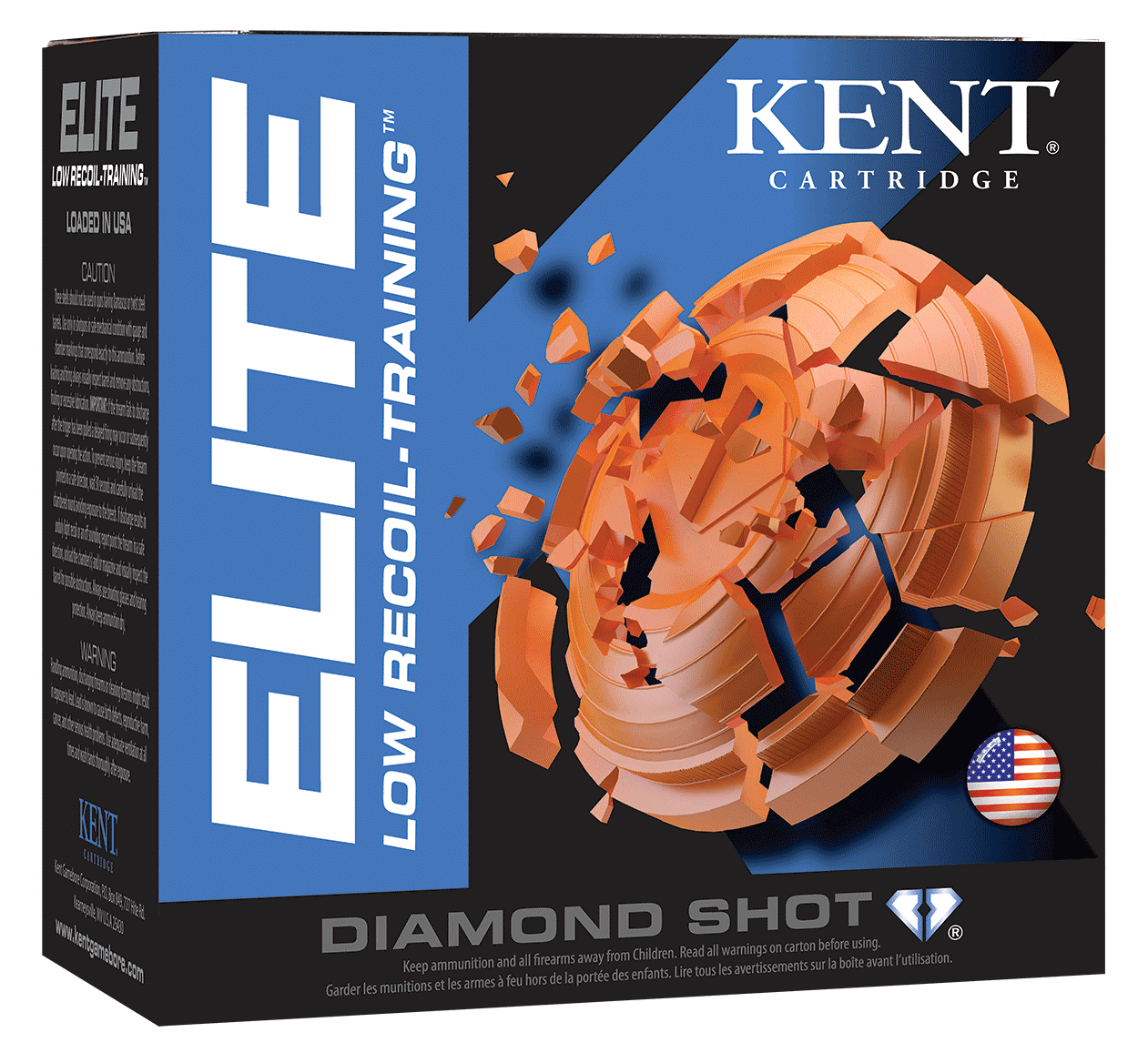 Kent Cartridge E12L248 Elite Low Recoil-Training 12Gauge 2.75" 7/8oz 8Shot 25 Per Box/10 Case