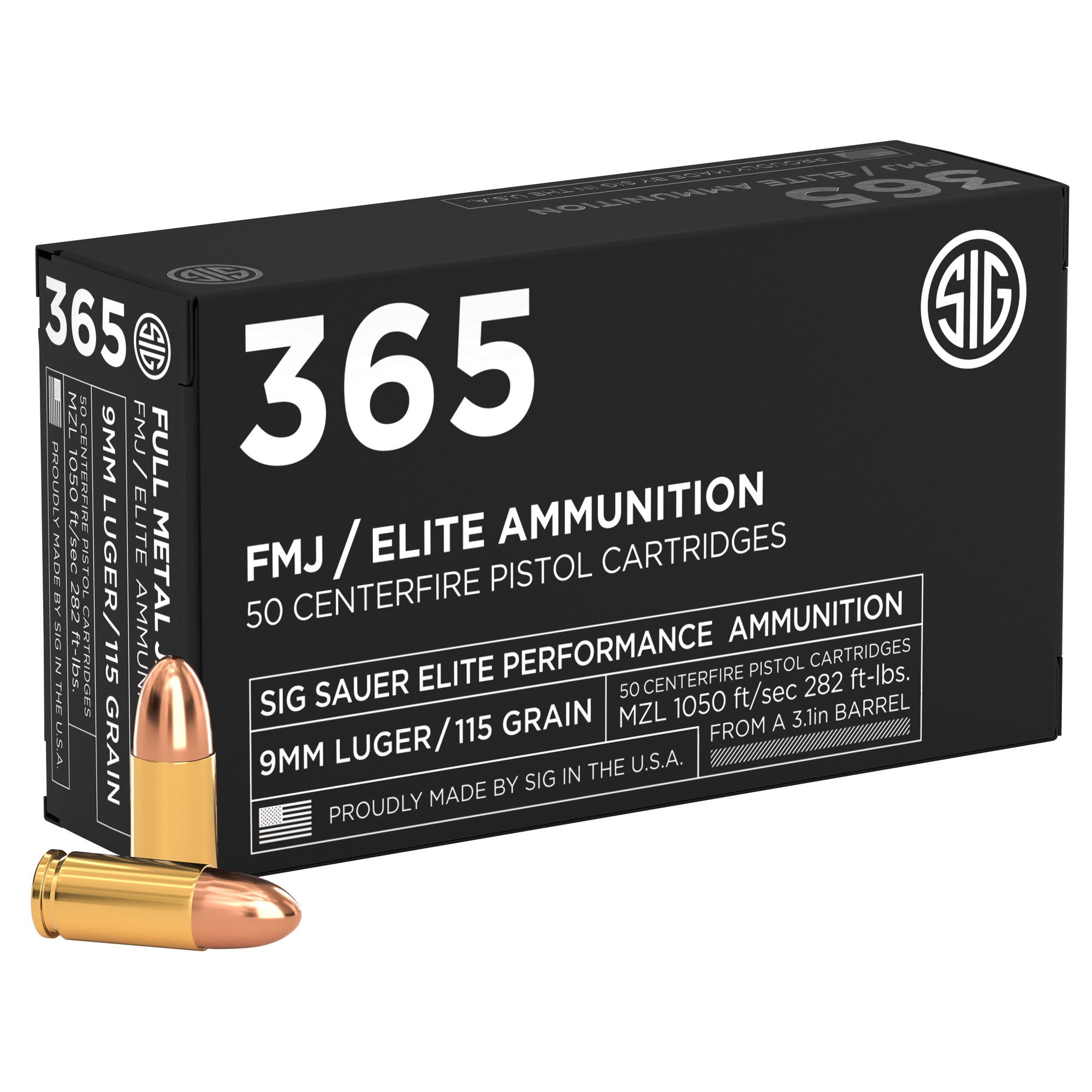SIG AMMO 9MM 115GR FMJ 50/1000
