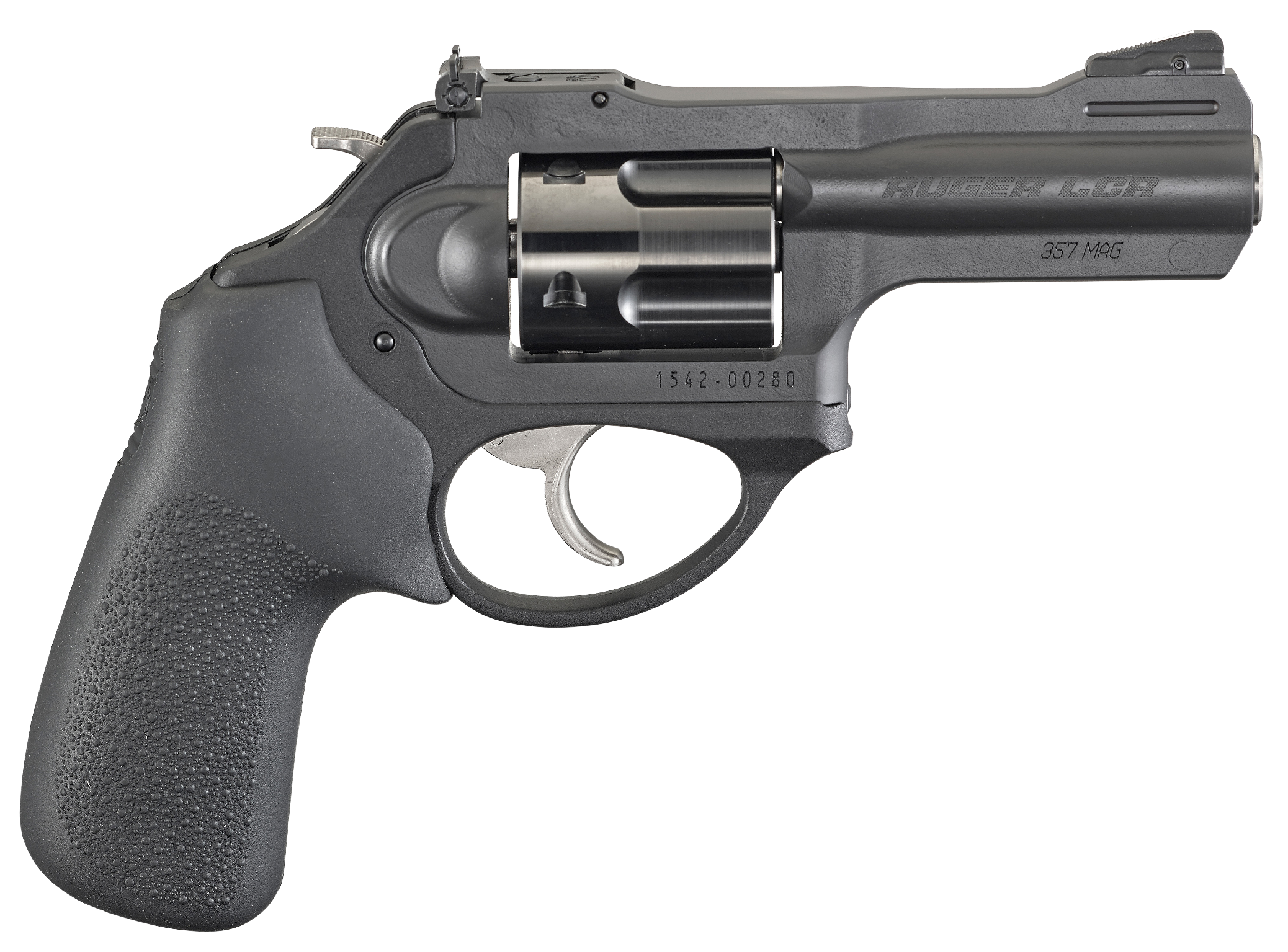 Ruger 5444 LCRx 357 Mag 5rd 3" Matte Black Steel Barrel, Black PVD Cylinder, Matte Black Stainless Steel Frame, Black Hogue Tamer Monogrip Grip