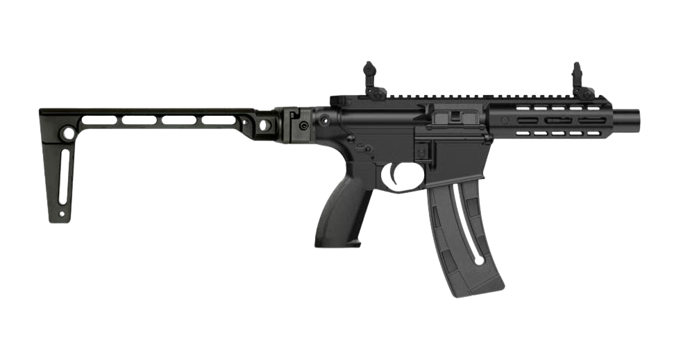 Retay USA RA1522PSTBLKMLOK RA1522 22 LR 25+1 8" Black Threaded Barrel, Black Polymer Frame w/Picatinny Rail, M-LOK Handguard, Black Polymer Grip, Black Folding Stock