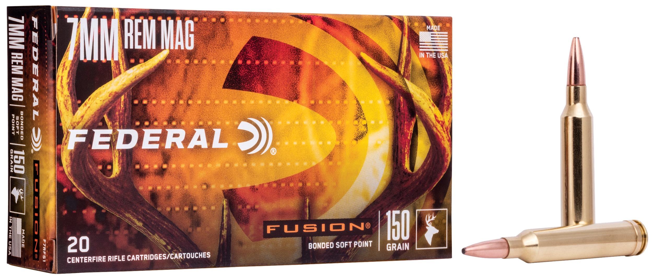 Federal F7RFS1 Fusion  7mmRem 150gr Bonded Soft Point 20 Per Box/10 Case