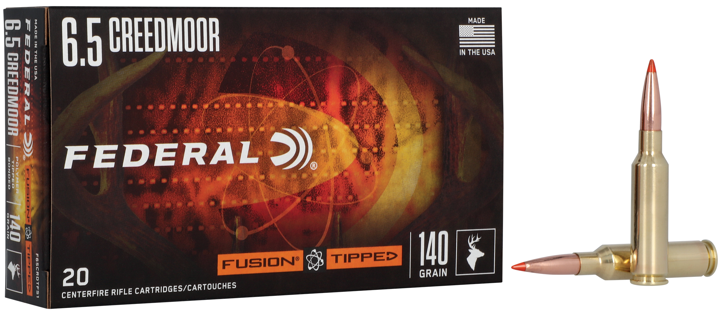Federal F65CRDTFS1 Fusion  6.5Creedmoor 140gr Bonded Soft Point 20 Per Box/10 Case
