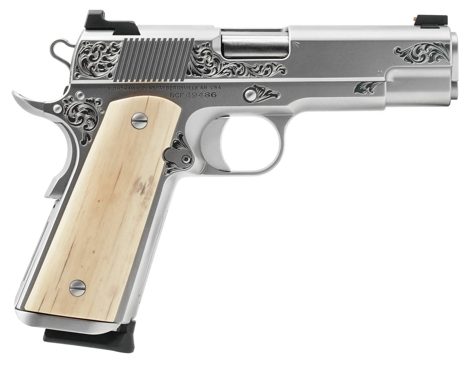 Nighthawk Custom VIP Commander 9mm 4.25" Silver Stainless - 2 Mags-img-0