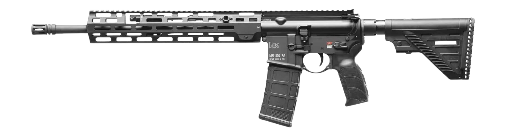 HK 81001033 MR556 A4 5.56x45mm 10+1 16.50" Black Barrel, Black Receiver w/Picatinny Rail, Black Polymer Stock, Black Polymer Grip, Ambidextrous