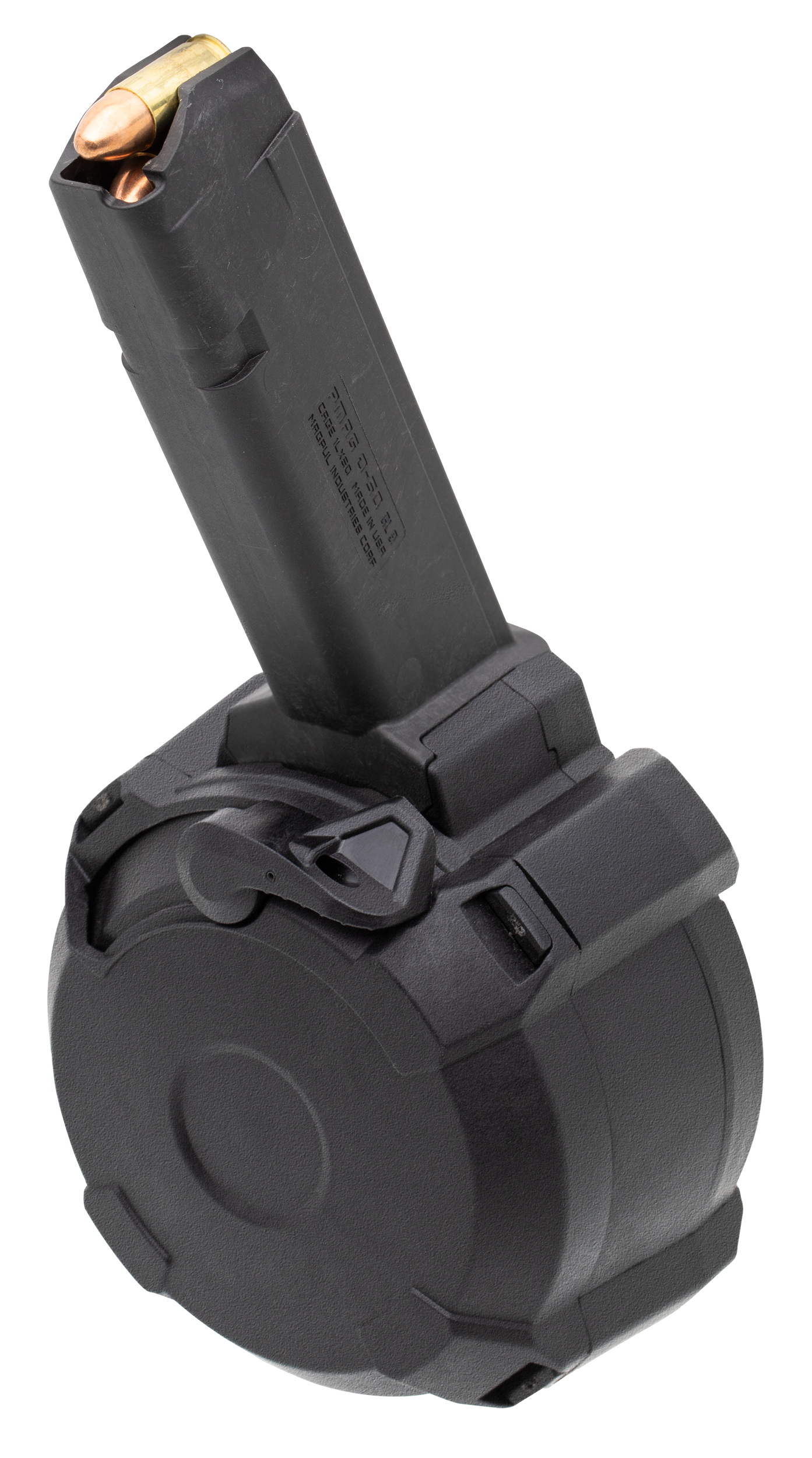 Magpul MAG1033BLK PMAG GL9 50rd Drum 9mm Luger Compatible w/Glock Black Polymer