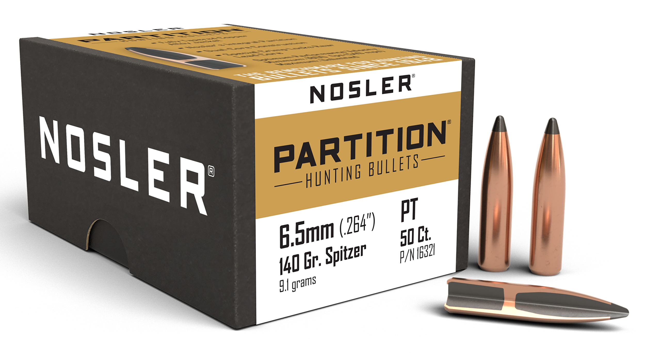 Nosler 16321 Partition  6.5Creedmoor 140gr Spitzer 50/Box