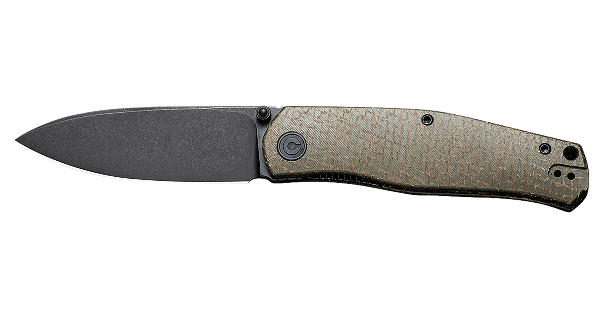 Civivi Knives C22007-2 Sokoke EDC 3.35" Folding Drop Point Plain Black Stonewashed 14C28N Steel Blade, Green Textured Burlap Micarta Handle
