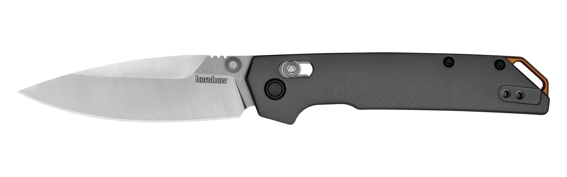 Kershaw 2038 Iridium  Full Size 3.40" Folding Spear Point Plain Satin/Stonewashed D2 Steel Blade, Gray Anodized Aluminum Handle, Includes Pocket Clip