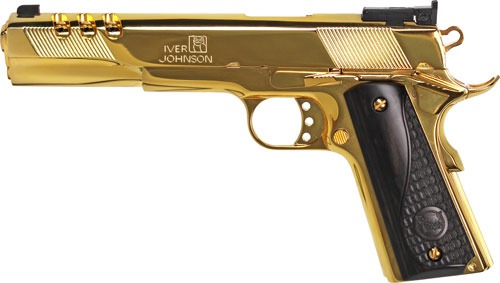 IVER JOHNSON EAGLE XL PORTED 45ACP 6" 24K GOLD BLACK WOOD<