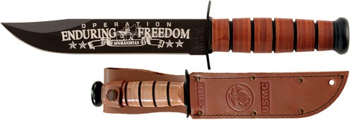 KA-BAR USMC OEF AFGHANISTAN 7" W/LEATHER SHEATH USMC