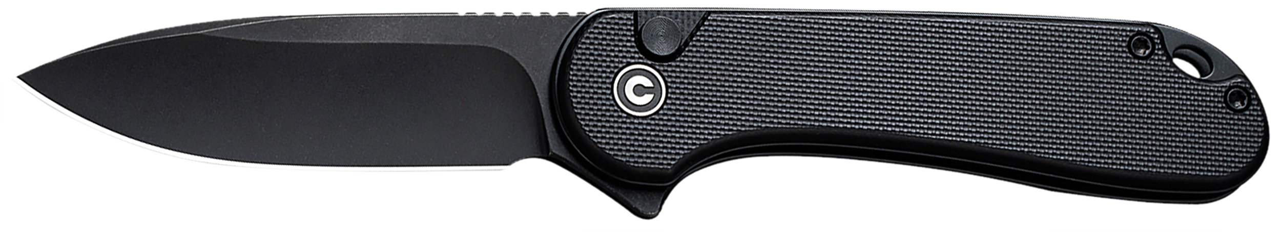 Civivi Knives C18062P-1 Elementum II  EDC 2.96" Folding Drop Point Plain Black Stonewashed Nitro-V Steel Blade, Black Textured G10 Handle