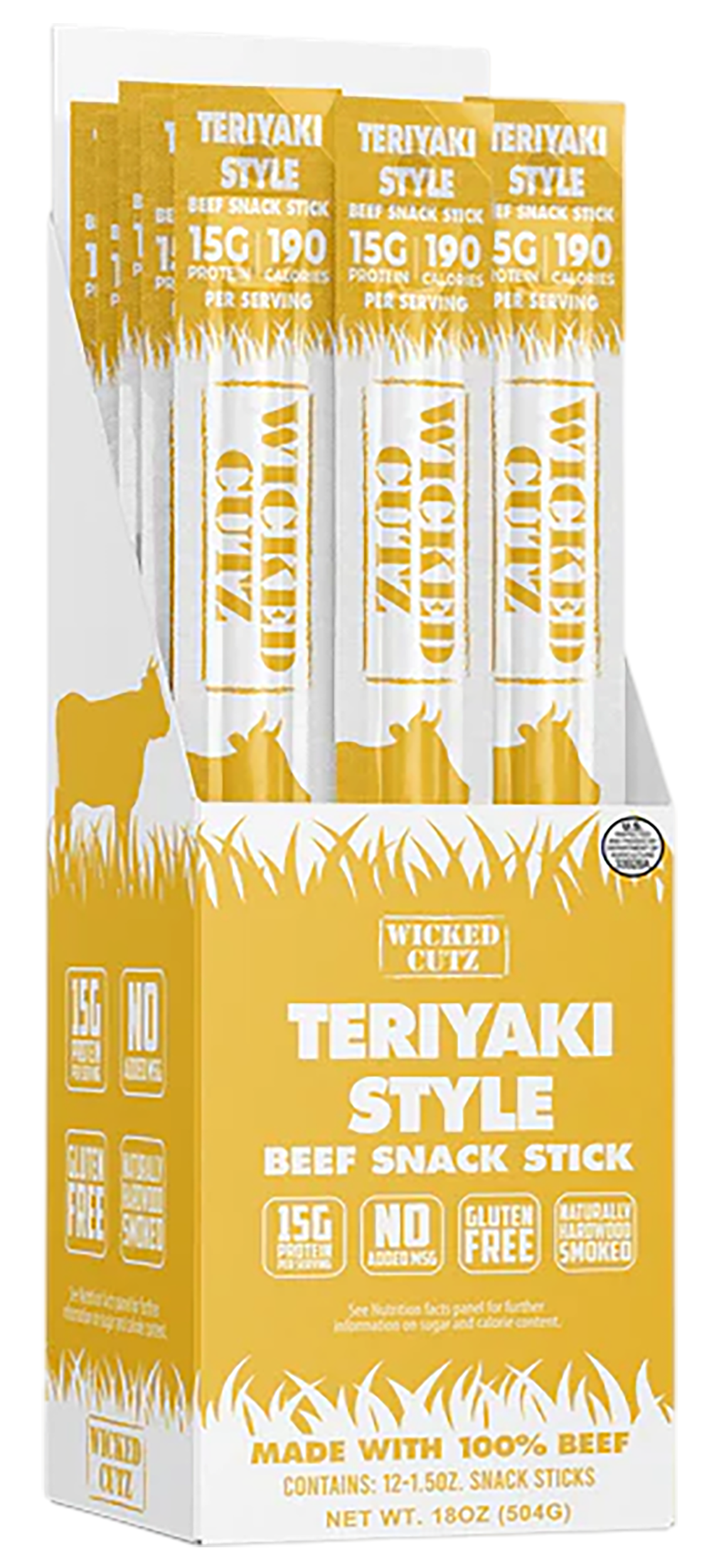 Wicked Cutz Teriyaki Beef Sticks 12 Pack