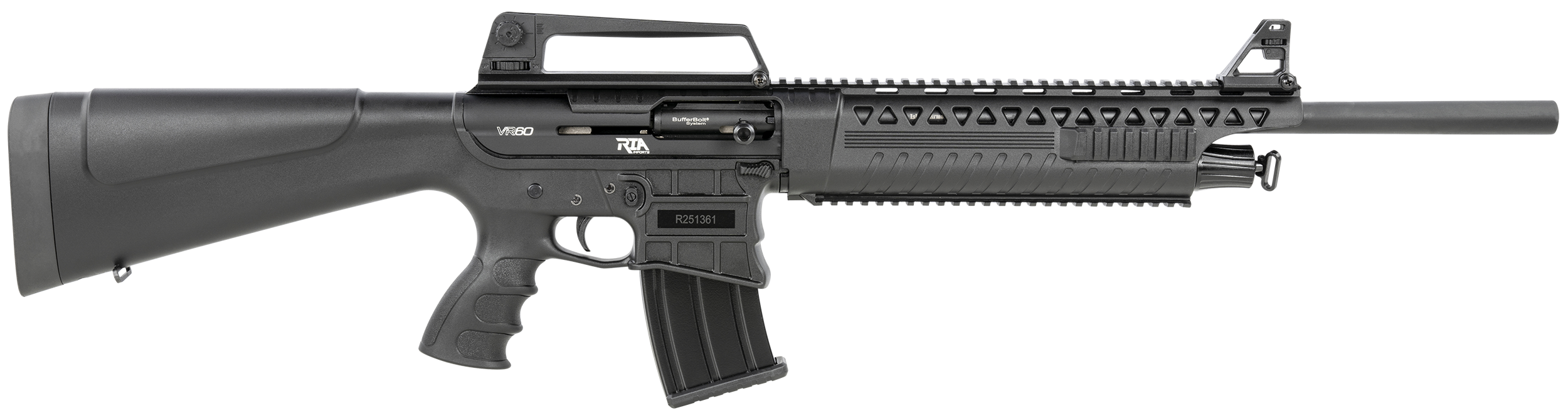 Rock Island 601BC VR60  12 Gauge 3" 20" 5+1 Black Anodized Rec Black Synthetic Stock Right Hand