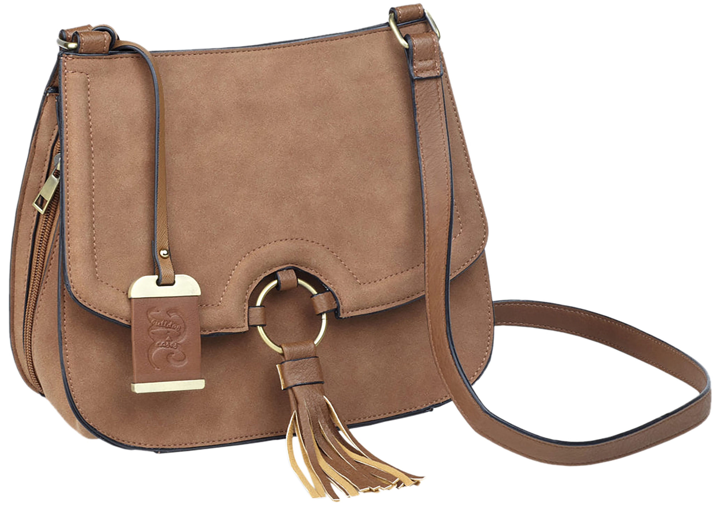 Bulldog BDP034 Cross Body Purse w/Holster Tan Suede Most Sm Pistols & Revolvers Right Hand