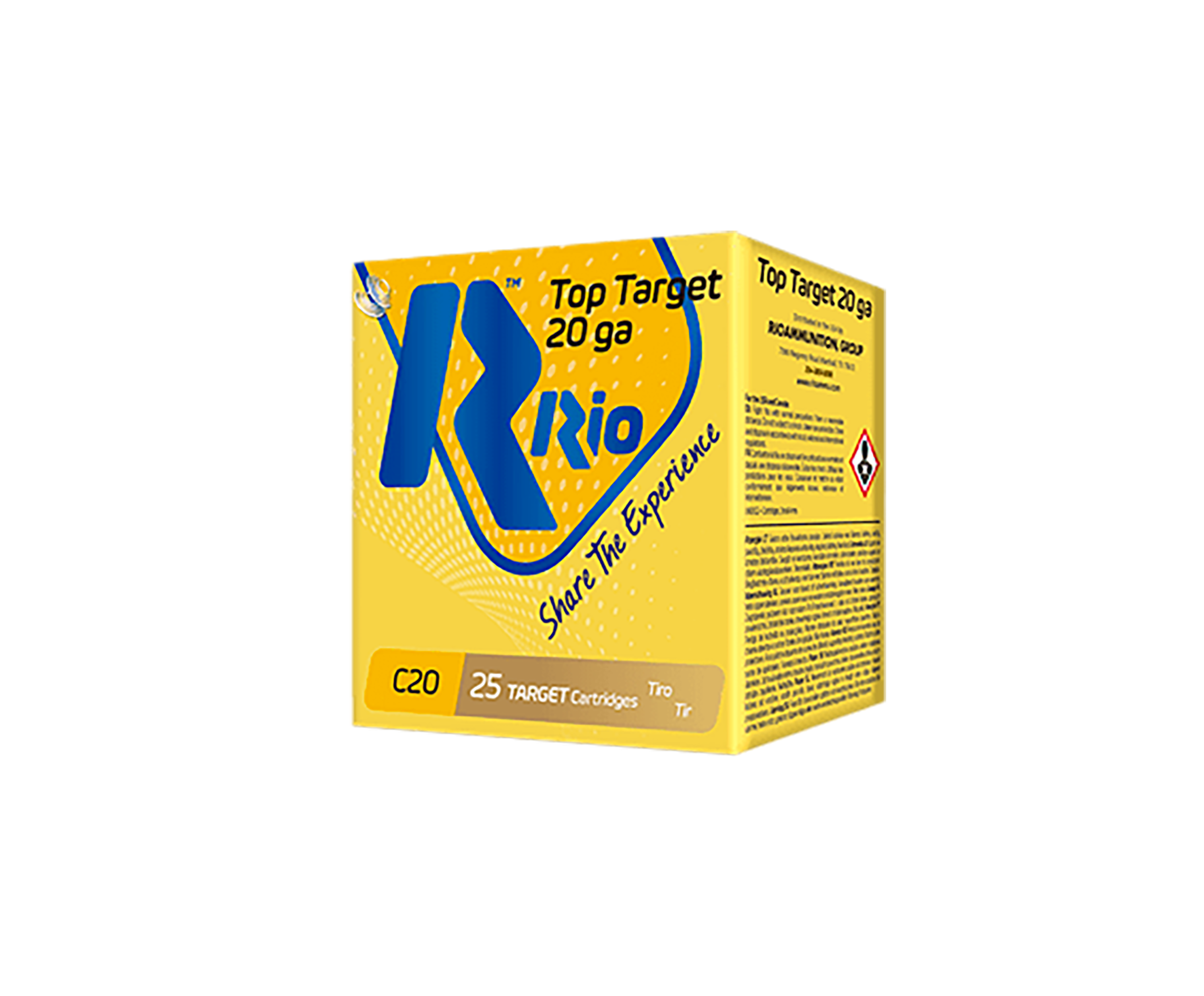 Rio Ammunition TT2075 Top Target  20Gauge 2.75" 7/8oz 7.5Shot 25 Per Box/10 Case