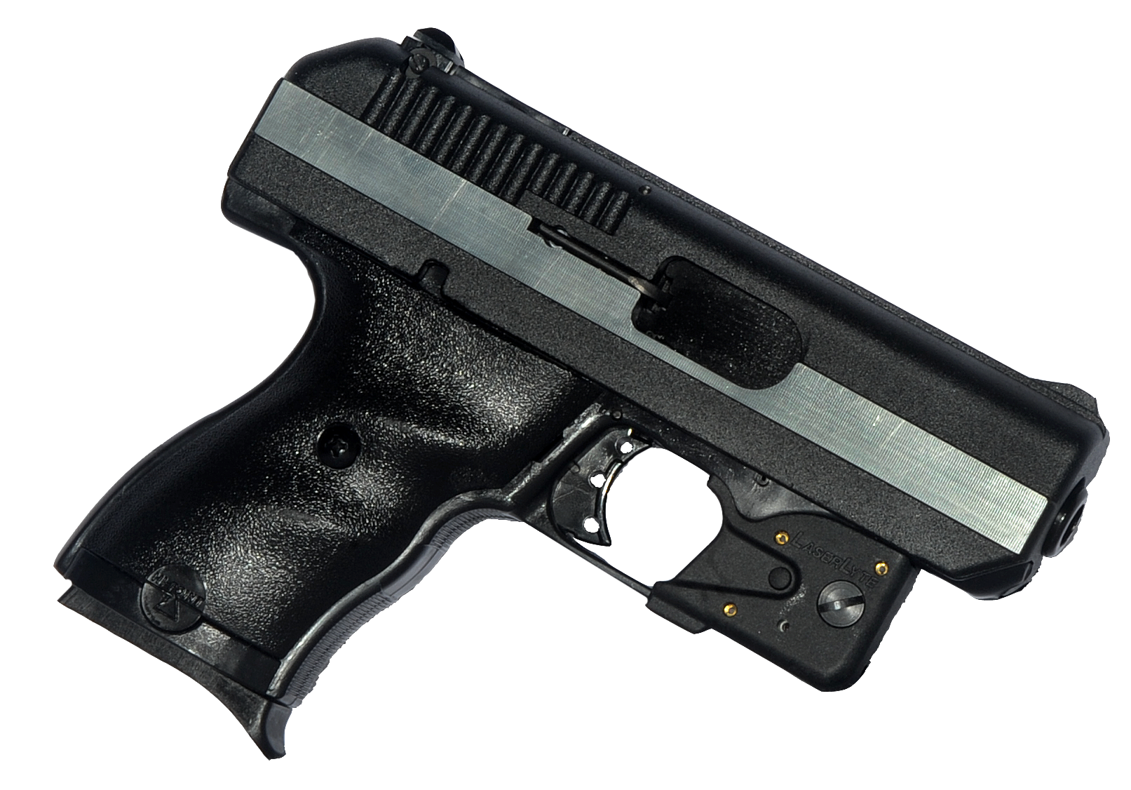 Hi-Point CF380LLTGM CF 380 ACP Caliber with 3.50" Barrel, 8+1 Capacity, Black Finish Frame, Serrated Black Steel Chrome Line Slide & Polymer Grip, LaserLyte Laser