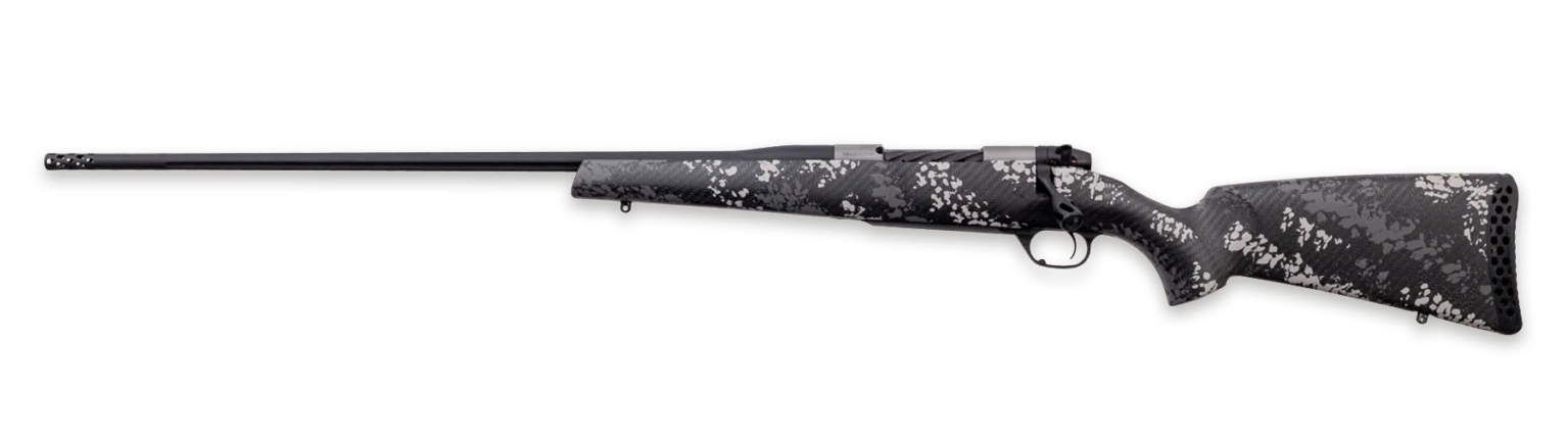 Weatherby MBT20N7MMPL6B Mark V Backcountry Guide TI 7mm PRC 3+1 24" Graphite Black Cerakote Fluted Threaded Barrel, Titanium Drilled & Tapped Receiver, Black w/Carbide Black Accents Fixed Peak 44 Blac