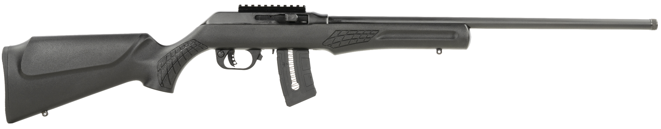 Rossi RS22W2111-TH RS22 Semi-Auto 22 WMR 10+1 21" Threaded Barrel, Black, Fixed Synthetic Stock