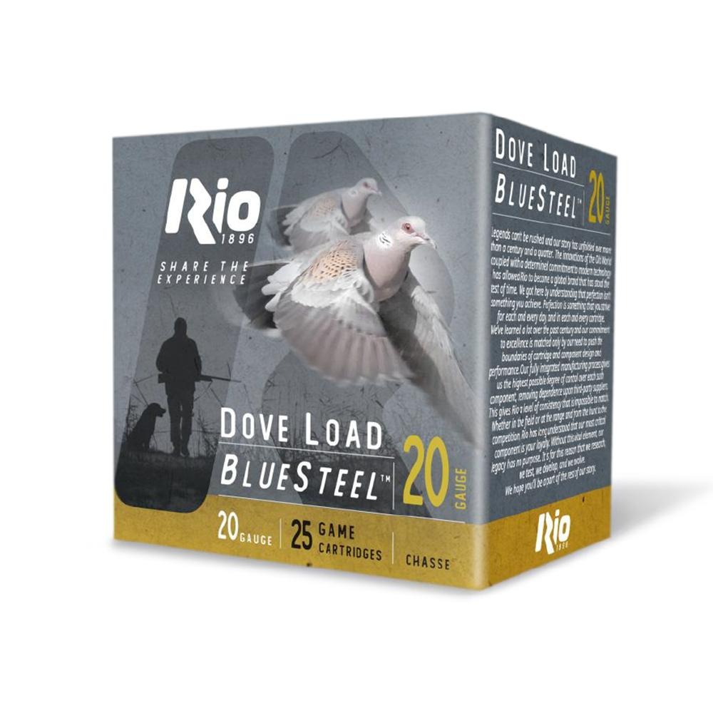 Rio Bluesteel Dove Load Shotshells 20ga 3" 1oz 1350fps #6 25/ct