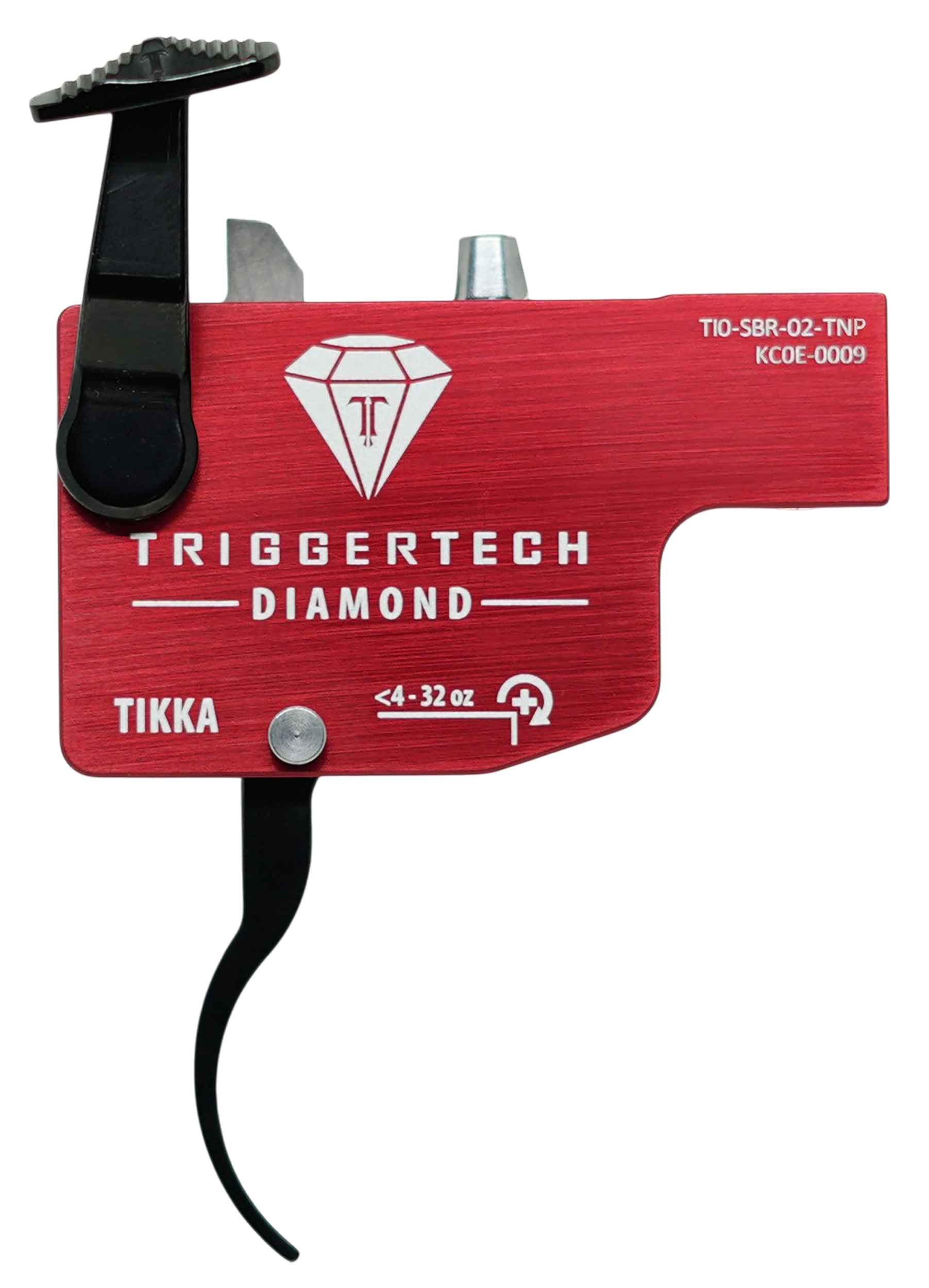 TriggerTech TILSRB02TNP Diamond  Black/Red Curved Lever Fits Tikka Left Hand