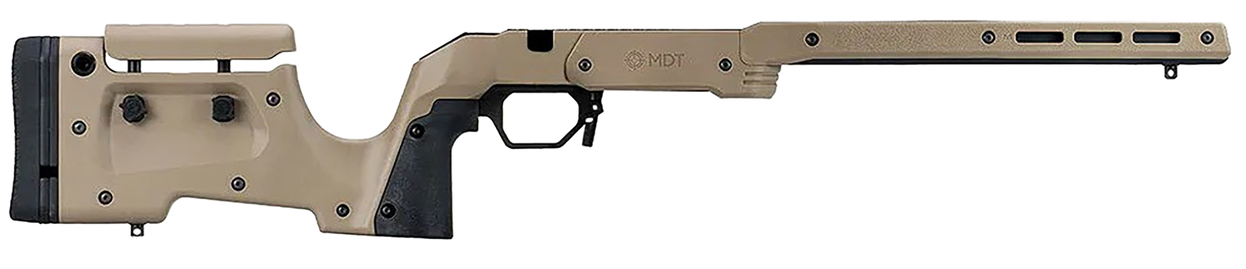 Mdt Sporting Goods Inc 104692FDE XRS Chassis FDE Aluminum Core with Polymer Panels, Adj. Cheekrest, M-LOK Forend, Interchangeable Grips, AICS Mag Compatible, Fits Short Action Savage