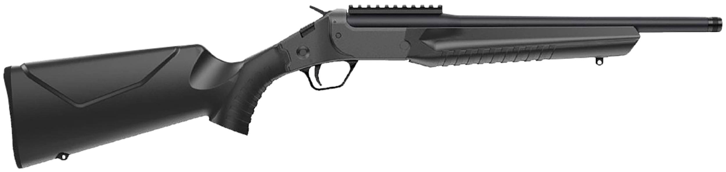 Rossi LWC044MBK LWC 44 Mag 1rd 16.50" Black Oxide Threaded Barrel, Black Picatinny Rail Steel Receiver, Black Fixed Synthetic Stock