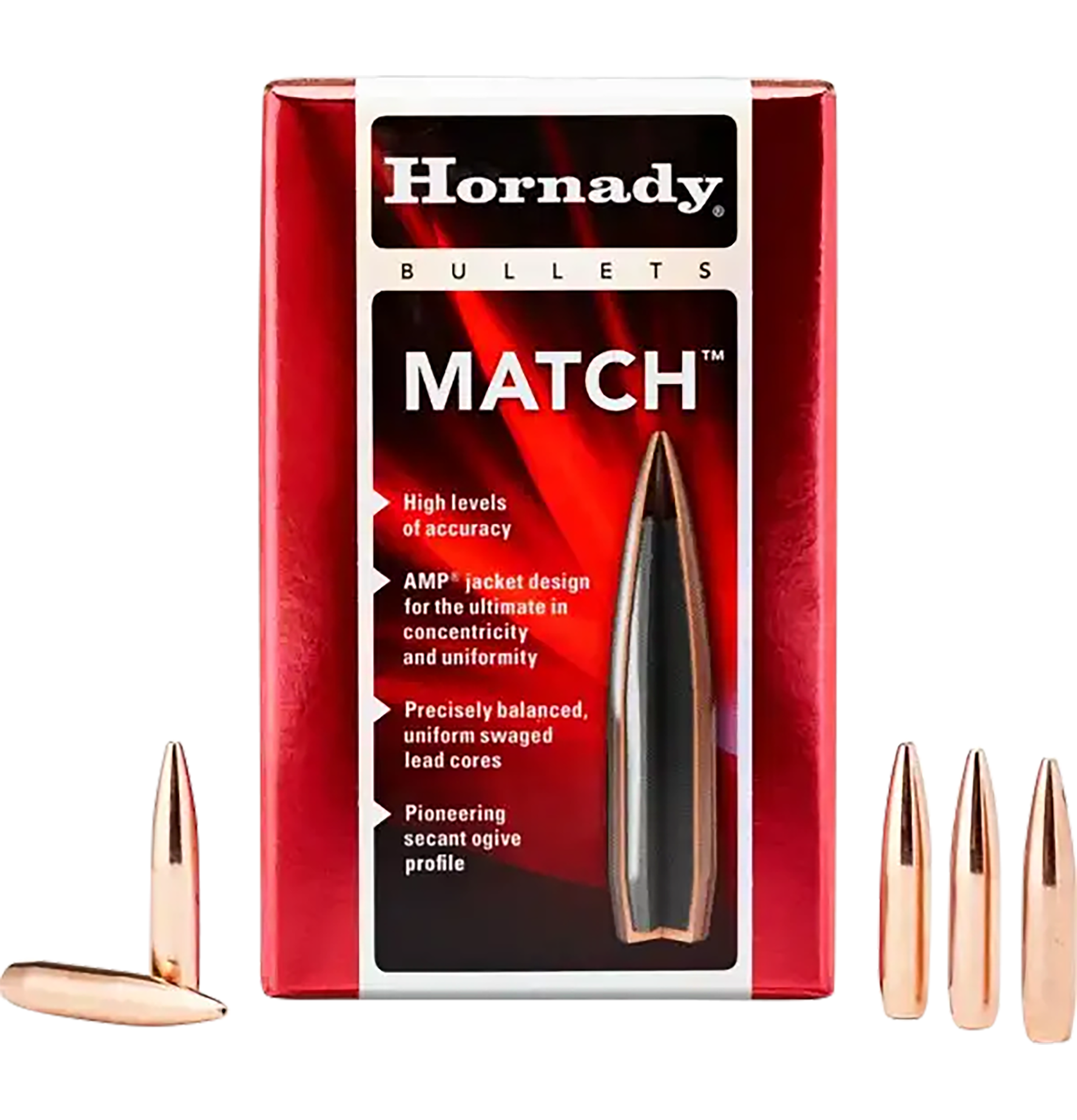 Hornady 30733 Match 30 Cal .308 208 gr Hollow Point Boat Tail Match 100 Per Box/ 15 Case
