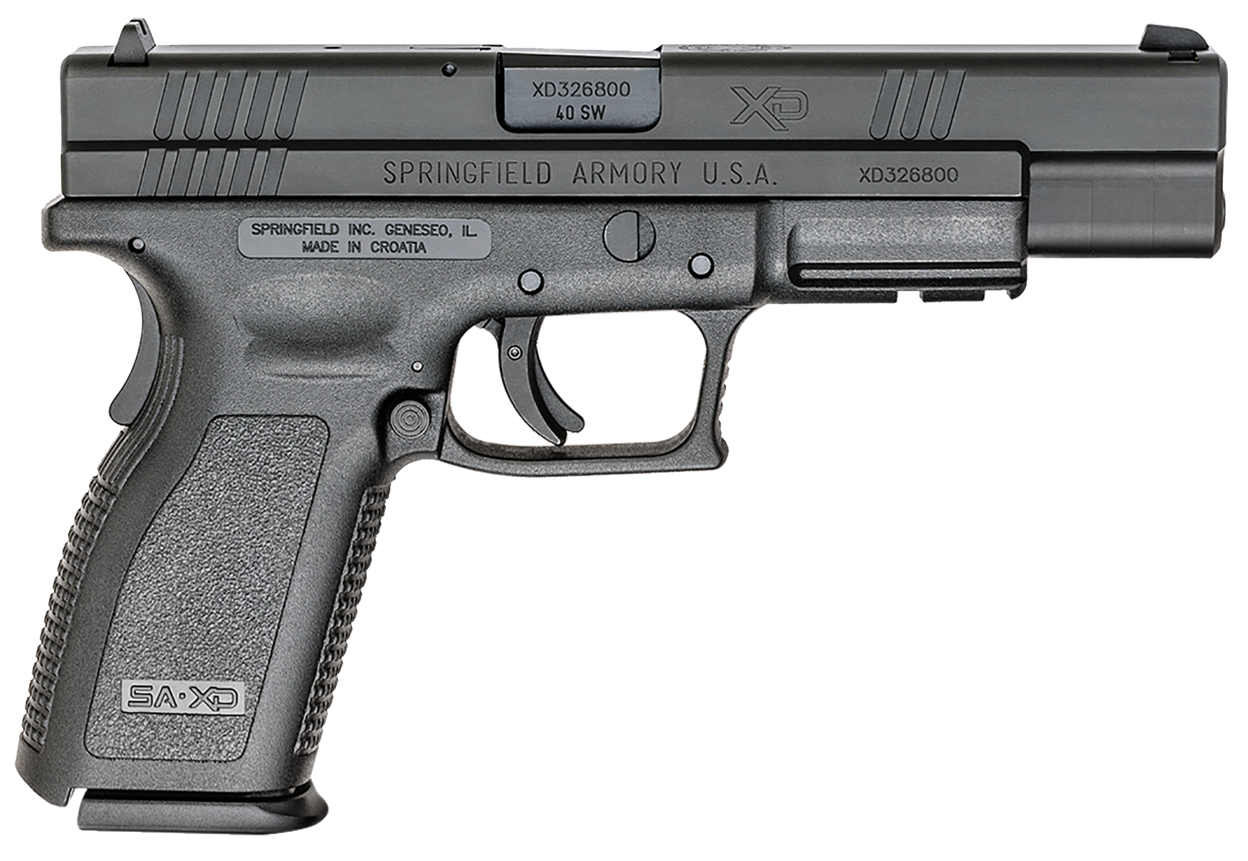 Springfield Armory XD9402 XD Tactical *CA Compliant 40 S&W 10+1 5" Black Melonite Steel Barrel & Serrated Steel Slide, Black Polymer Frame w/Picatinny Rail