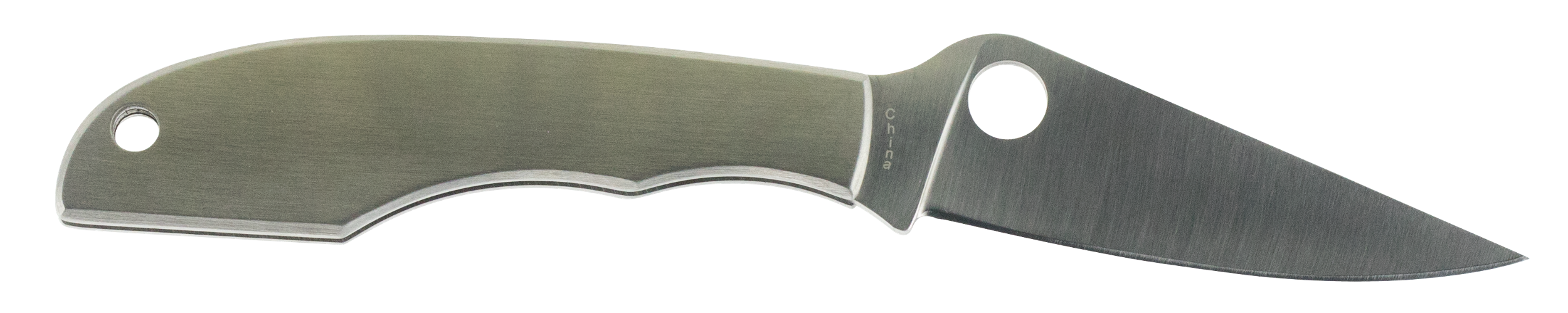 Spyderco C138P GrassHopper 2.30" Folding Clip Point Plain 12C27 Sandvik Blade Engraved Spyderco Bug Stainless Steel Handle