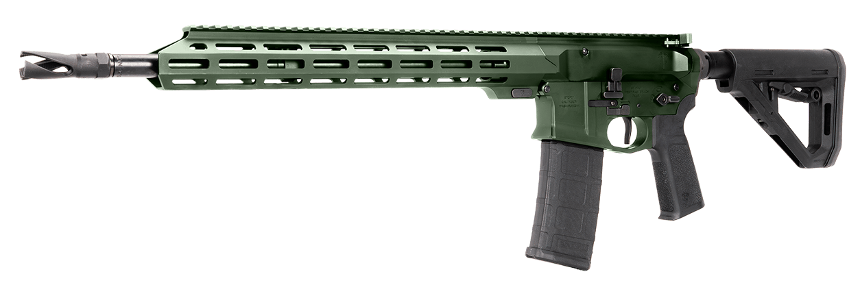 US Palm RI00010001ADN Cat4 Storm 5.56 NATO 30+1 16" Black Threaded Barrel, Green Receiver w/Picatinny Rail, M-LOK Handguard, Adjustable Black Polymer Stock, Reduced Angle Grip, Ambidextrous