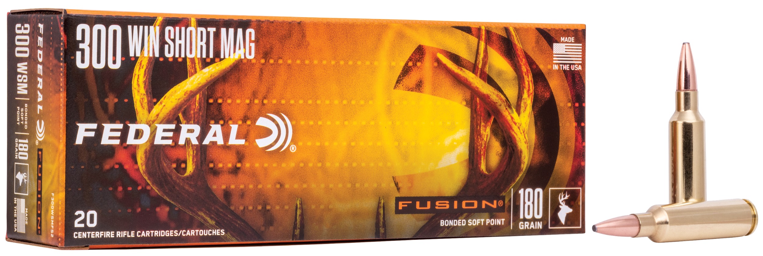 Federal F300WSMFS2 Fusion 300WSM 180gr Bonded Soft Point 20 Per Box/10 Case
