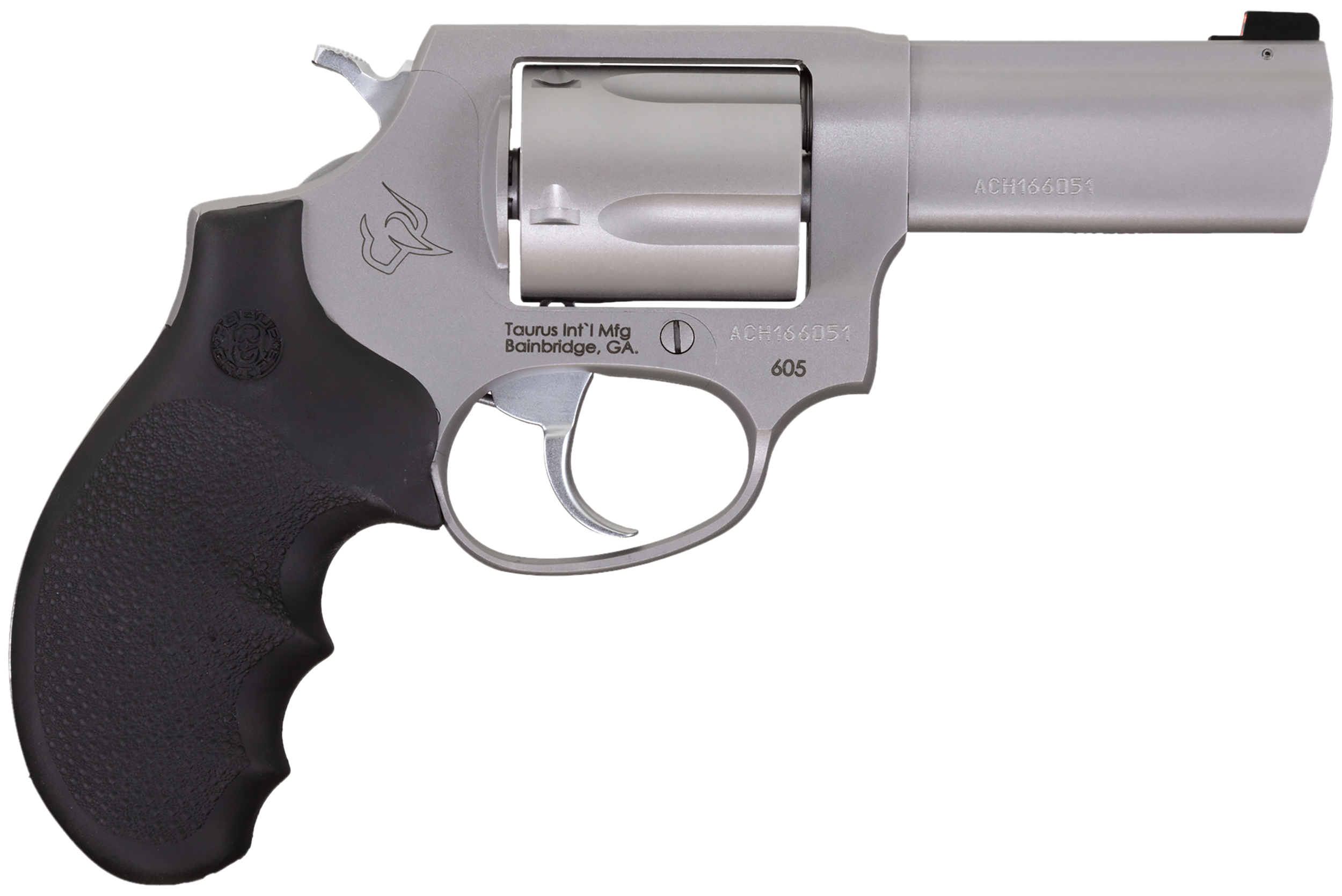 Taurus 2-60539NS 605 Defender Small 357 Mag/38 Special +P 5 Shot 3" Matte Stainless Steel Barrel, Cylinder & Frame, Hogue Finger Grooved Grip, Transfer Bar Safety, Exposed Hammer