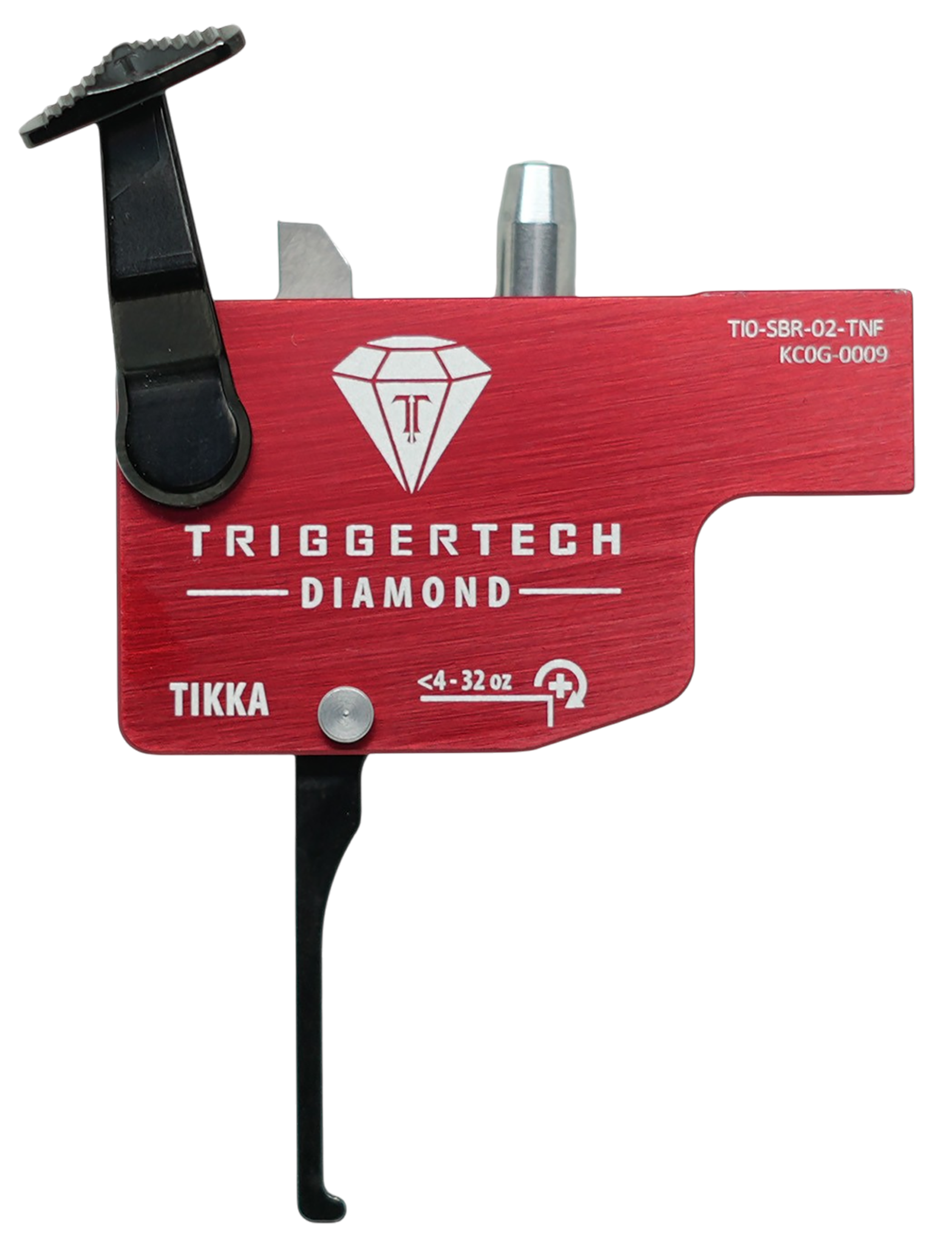 TriggerTech TI0SRB02TNF Diamond  Black/Red Flat Lever Fits Tikka Right Hand