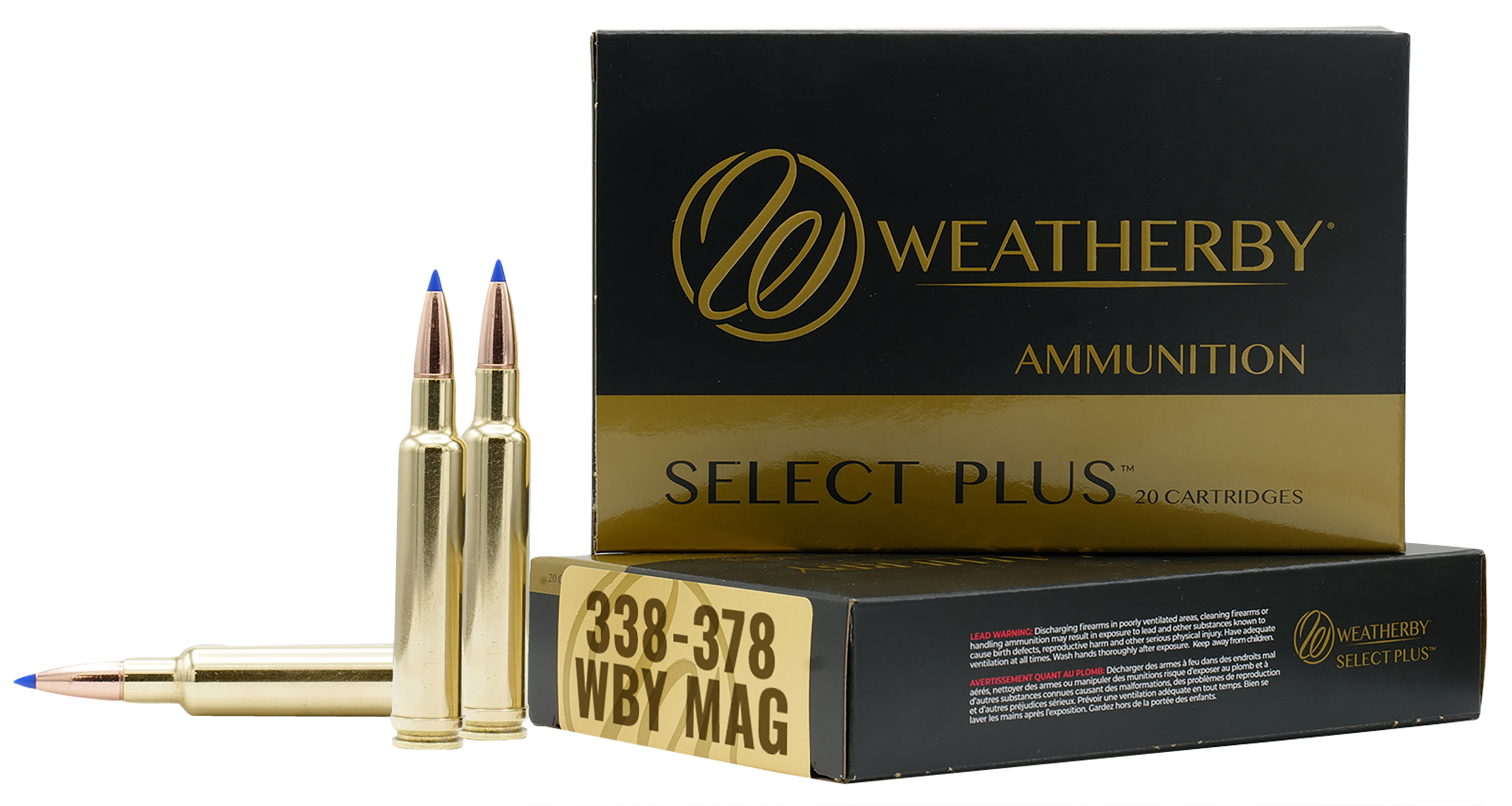 Weatherby B333225TTSX Select Plus  338-378WthbyMag 225gr Barnes Tipped TSX Lead Free 20 Per Box/10 Case