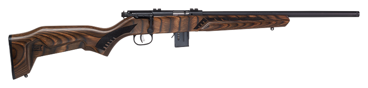 Savage Arms 91937 93 Minimalist Full Size 22 WMR 10+1 18" Matte Black Threaded Barrel, Matte Black Drilled & Tapped Carbon Steel Receiver, Natural Brown Boyd's Minimalist Laminate Stock, Right Hand