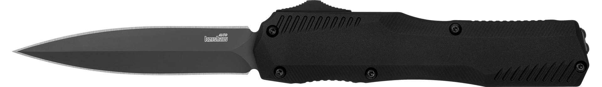 Kershaw 9000DE Livewire  Automatic 3.45" OTF Spear Point Plain Black PVD CPM MagnaCut Steel Blade, Black Anodized Aluminum Handle